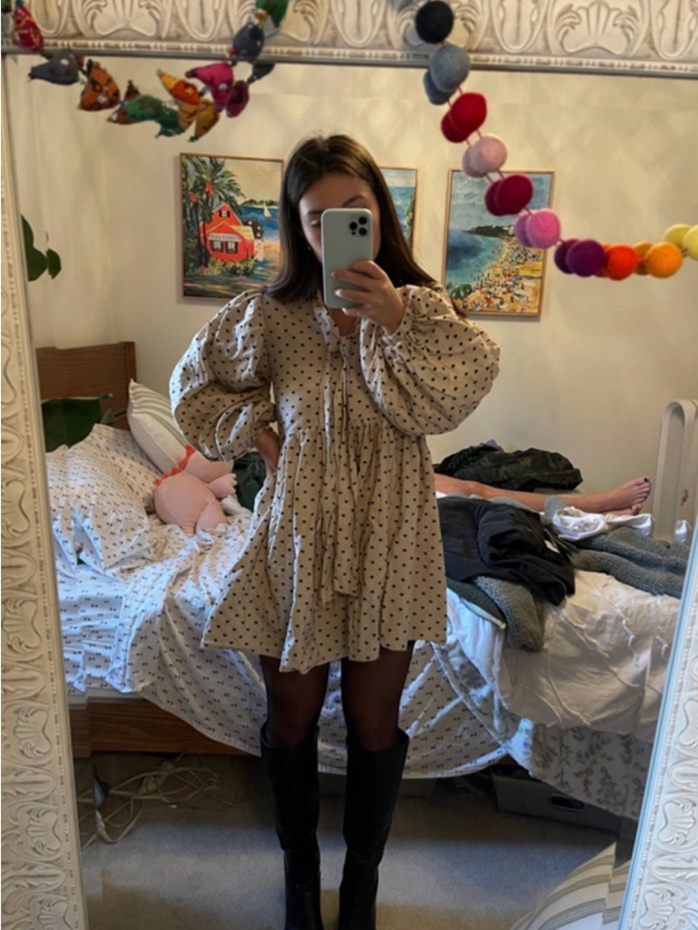 Sister Jane Barn Heart Jacquard Mini Dress Size Small - Picture 7 of 8